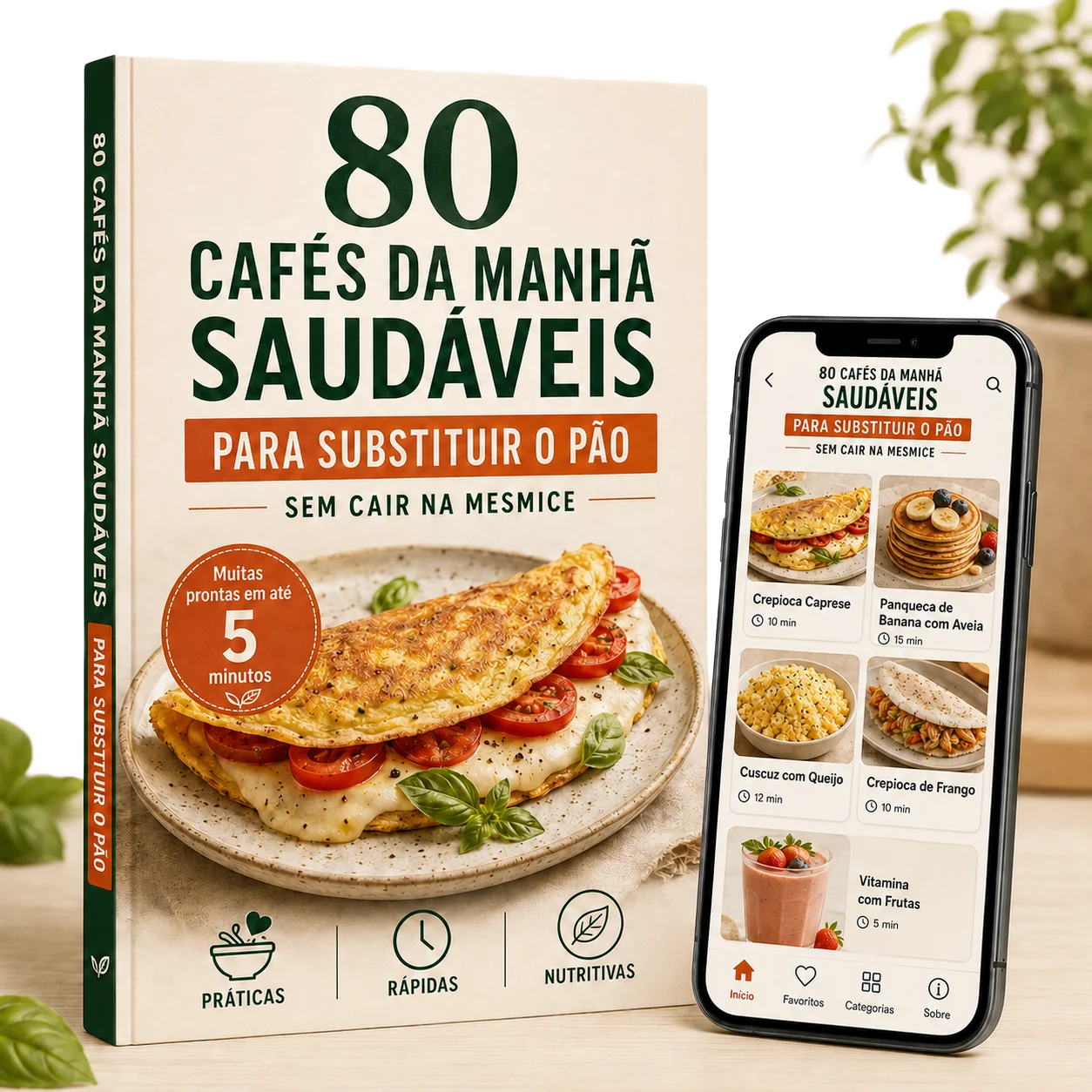 Mesa de café da manhã saudável com receitas para substituir o pão